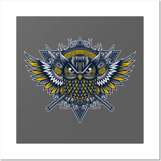 Owl Samurai Wall Art by StudioM6